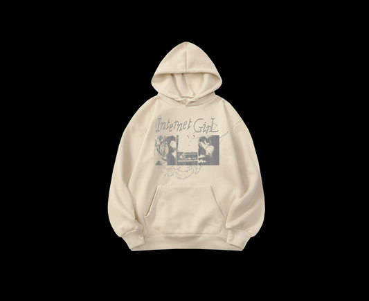 PRE-ORDER: Internet Girl - Cream Hoodie